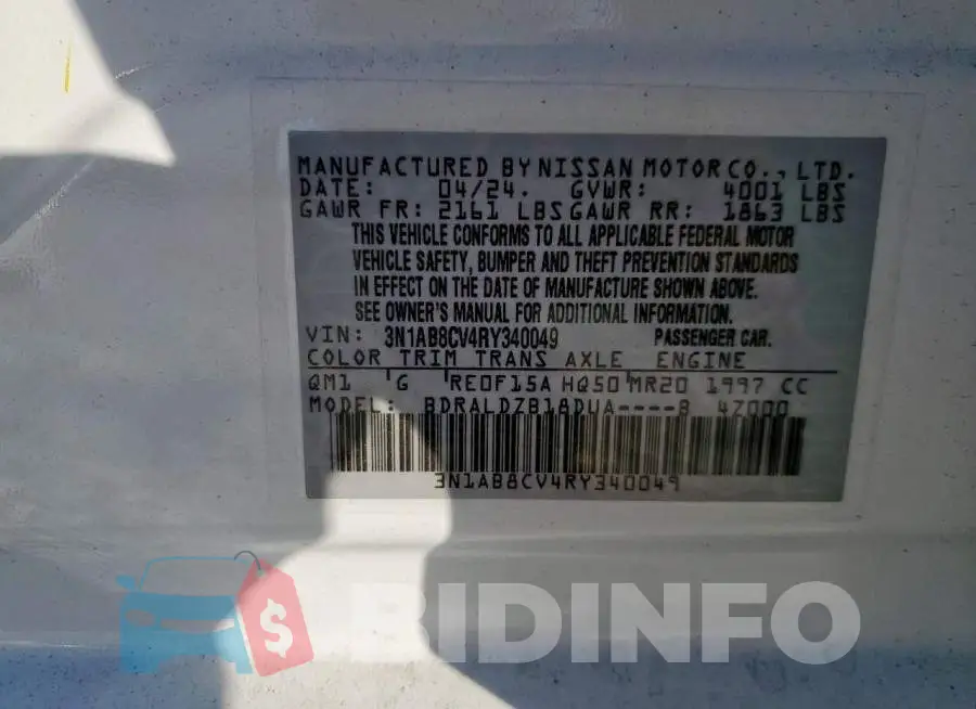 3N1AB8CV4RY340049 Photo# 12