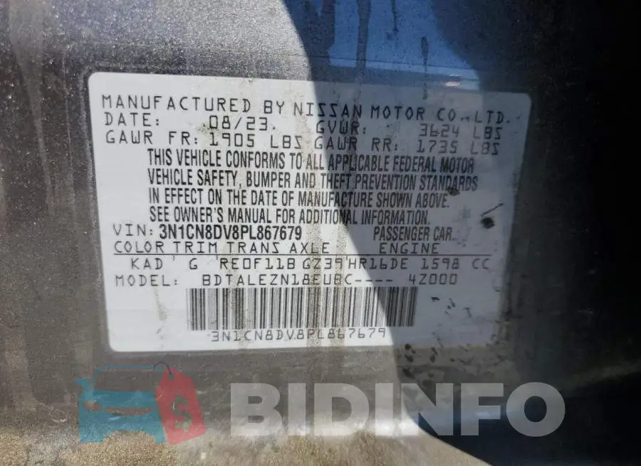 3N1CN8DV8PL867679 Photo# 12