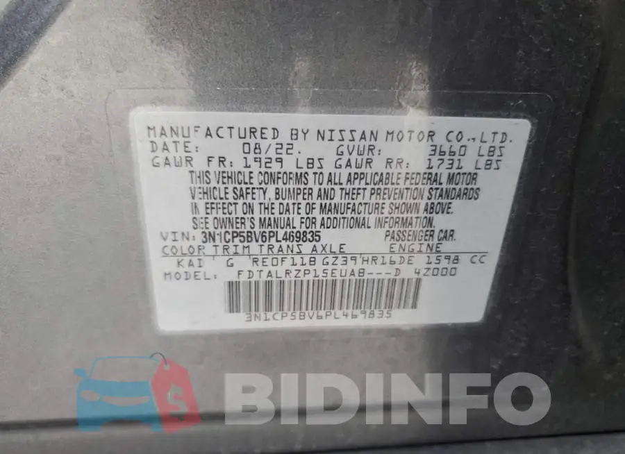 3N1CP5BV6PL469835 Photo# 12