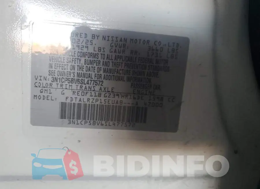 3N1CP5BV6SL477572 Photo# 12