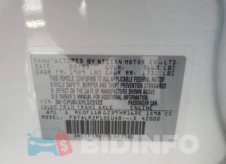 3N1CP5BVXPL523122 Photo# 12