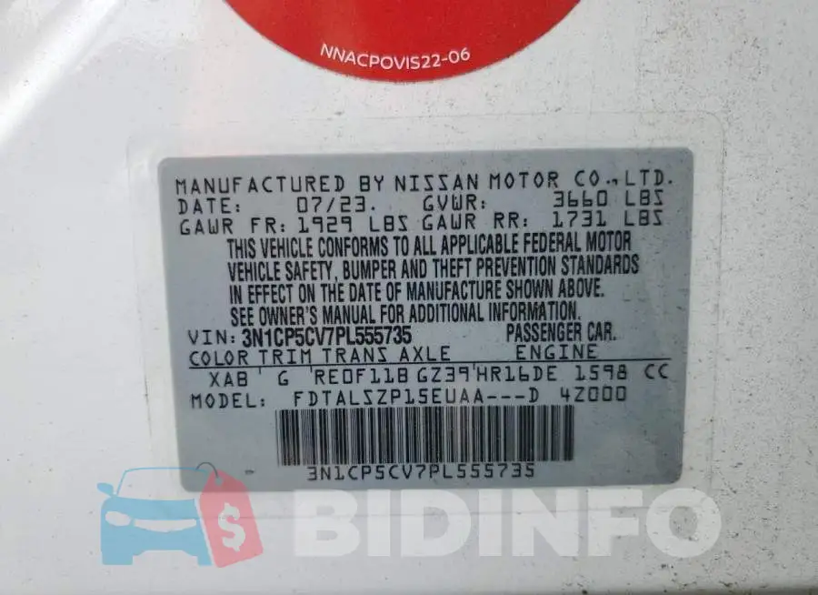 3N1CP5CV7PL555735 Photo# 13