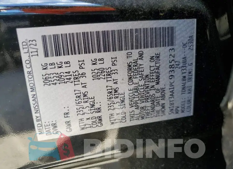 5N1BT3AA1PC938523 Photo# 14
