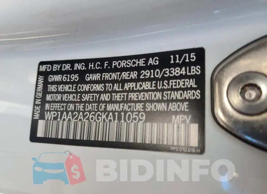 WP1AA2A26GKA11059 Photo# 14