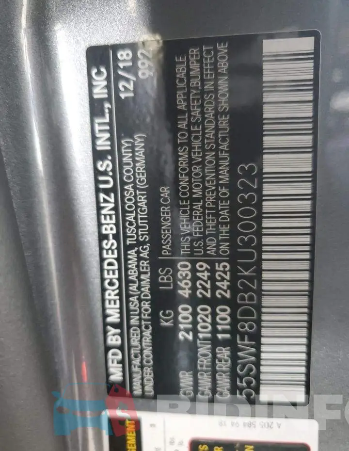 55SWF8DB2KU300323 Photo# 12