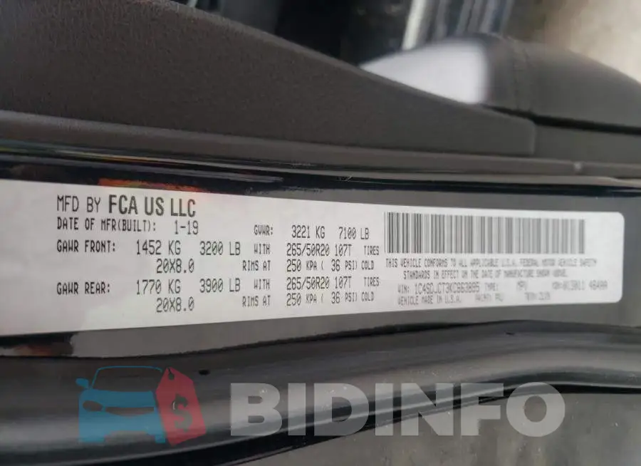 1C4SDJCT3KC663895 Photo# 13