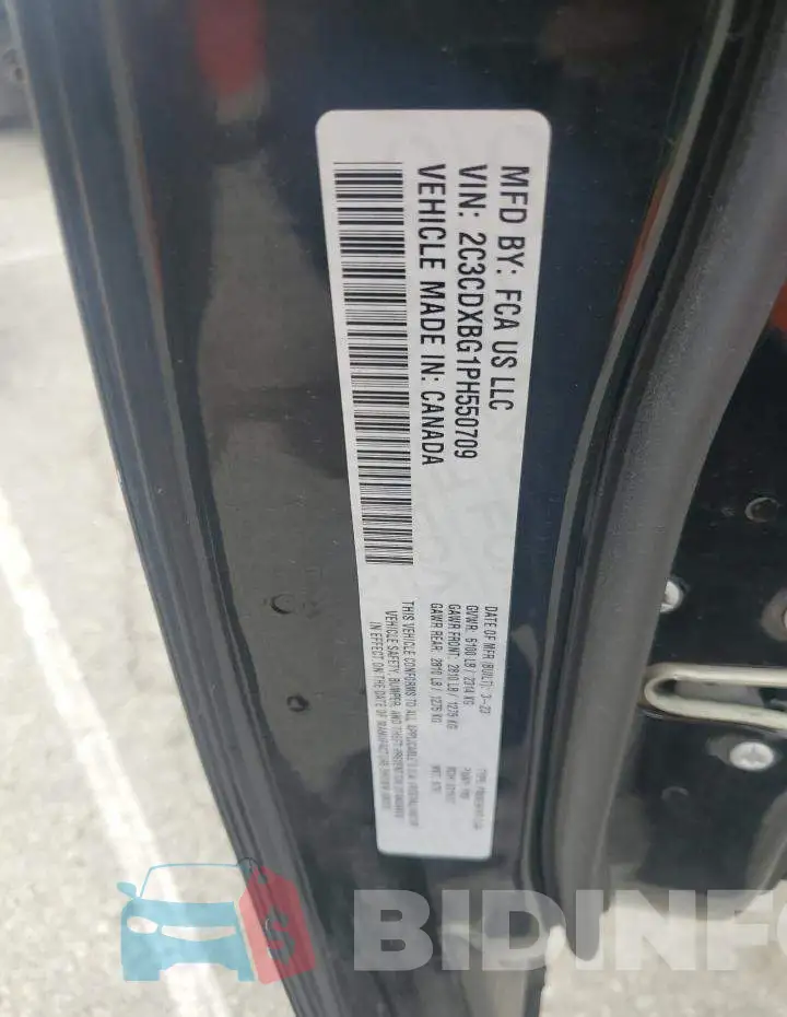 2C3CDXBG1PH550709 Photo# 13