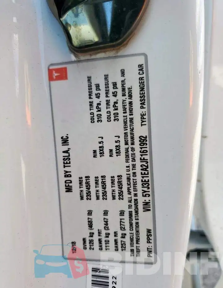 5YJ3E1EA2JF161992 Photo# 12