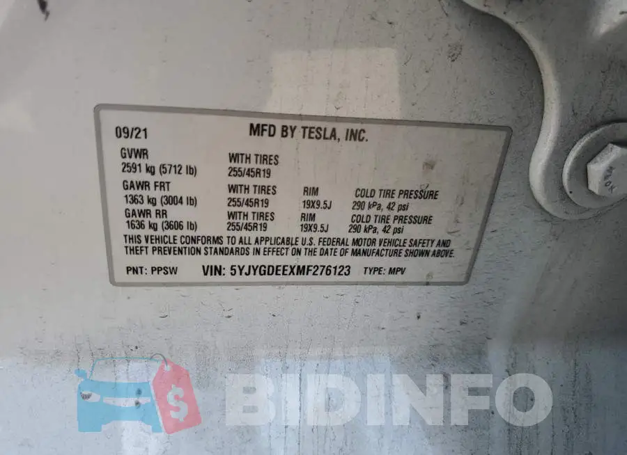 5YJYGDEEXMF276123 Photo# 13