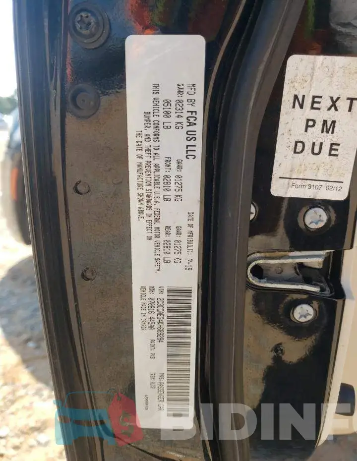 2C3CCAEG4KH689284 Photo# 13