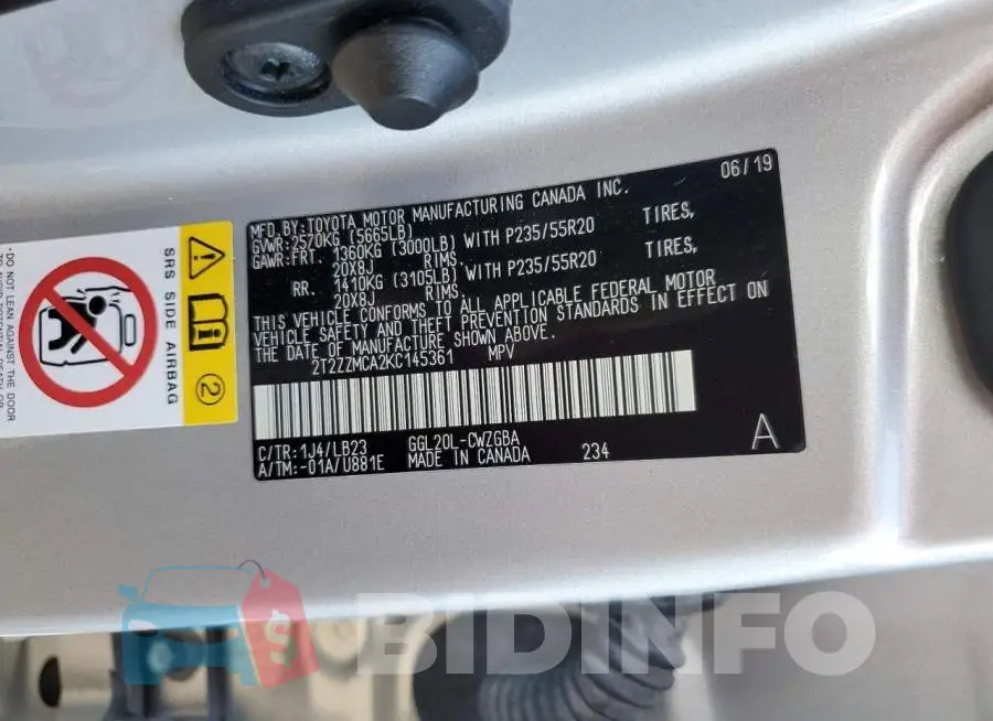 2T2ZZMCA2KC145361 Photo# 13