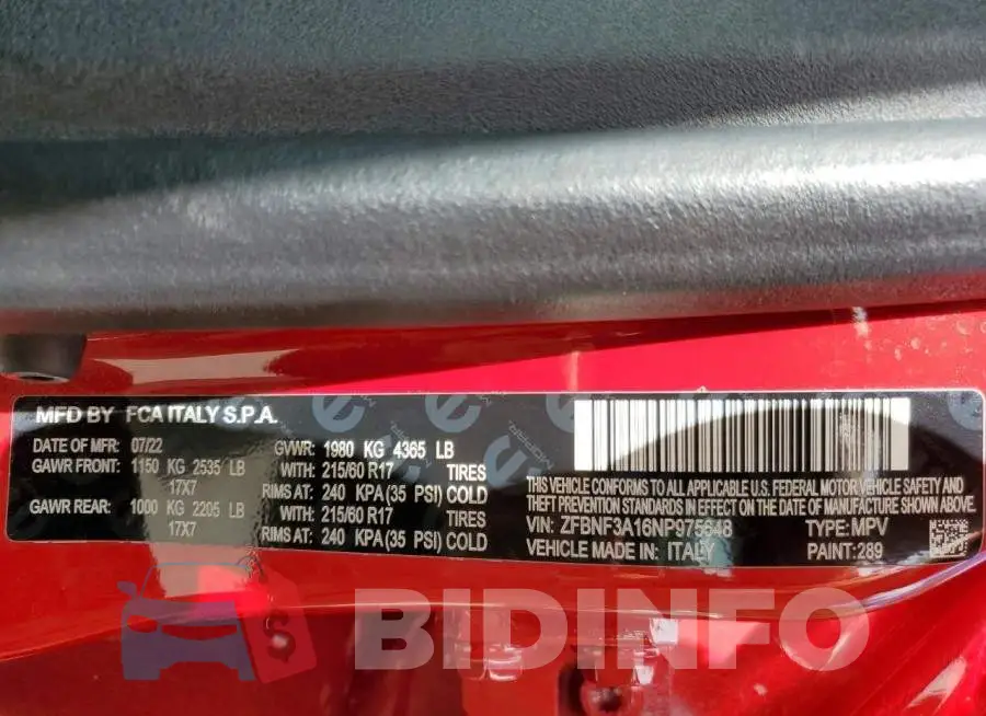 ZFBNF3A16NP975648 Photo# 14