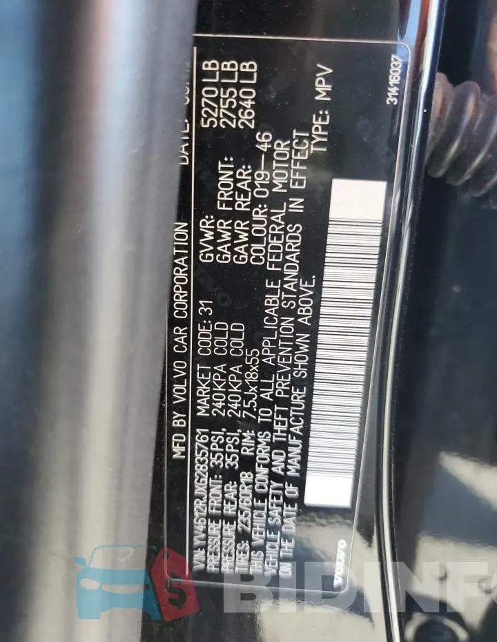 YV4612RJXG2835761 Photo# 12