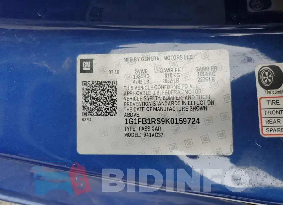 1G1FB1RS9K0159724 Photo# 12