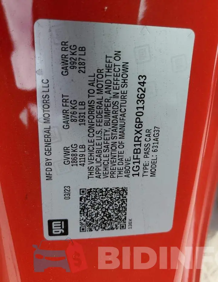 1G1FB1RX6P0136243 Photo# 12