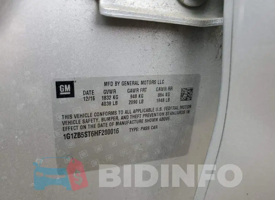 1G1ZB5ST6HF200016 Photo# 12