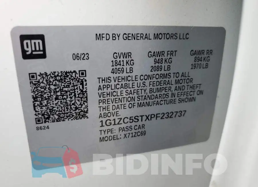 1G1ZC5STXPF232737 Photo# 12