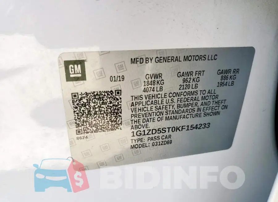 1G1ZD5ST0KF154233 Photo# 13
