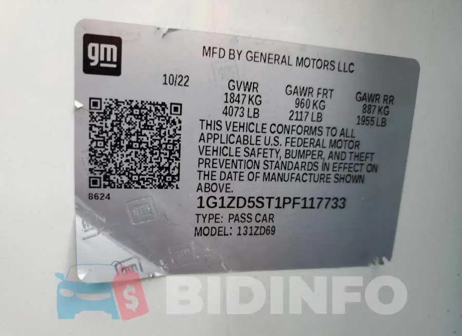 1G1ZD5ST1PF117733 Photo# 13