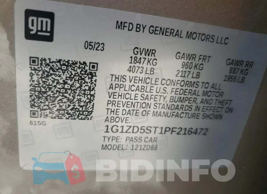 1G1ZD5ST1PF216472 Photo# 12