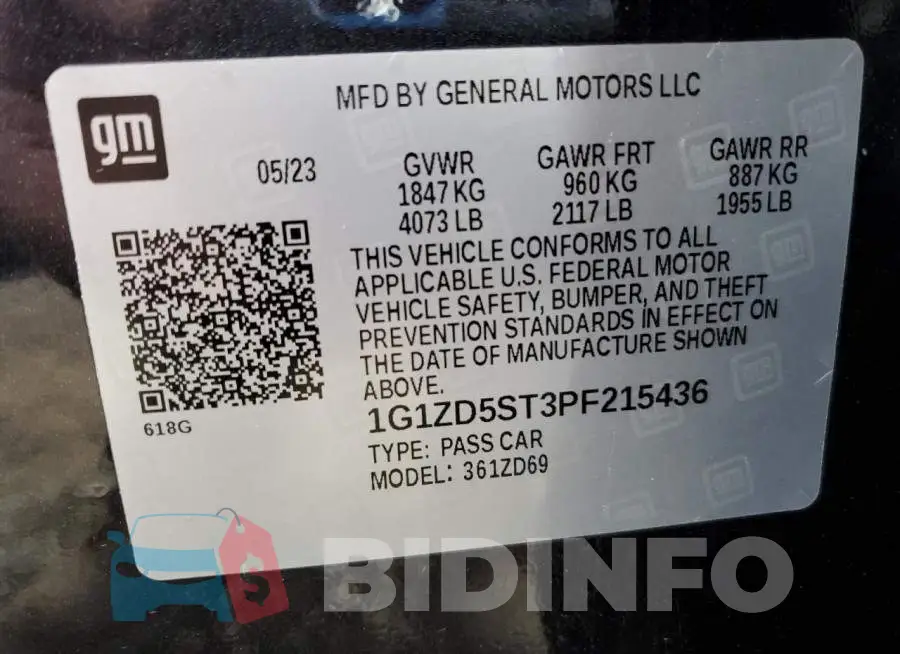 1G1ZD5ST3PF215436 Photo# 13
