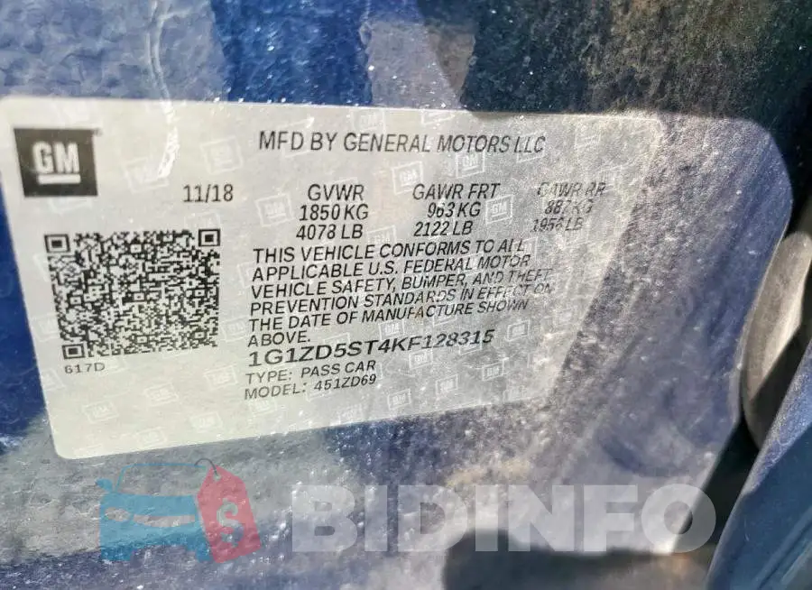 1G1ZD5ST4KF128315 Photo# 12