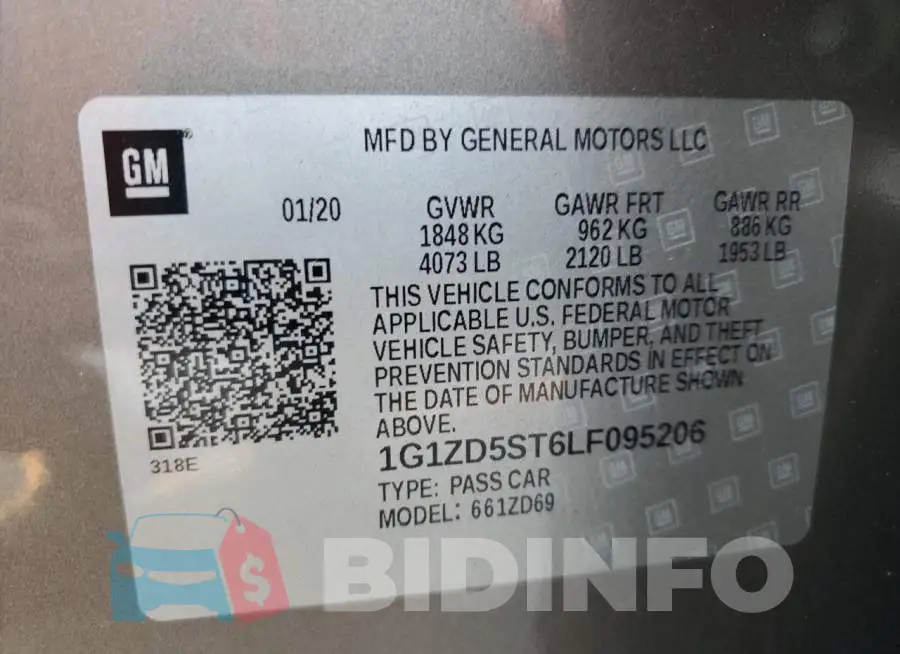 1G1ZD5ST6LF095206 Photo# 12