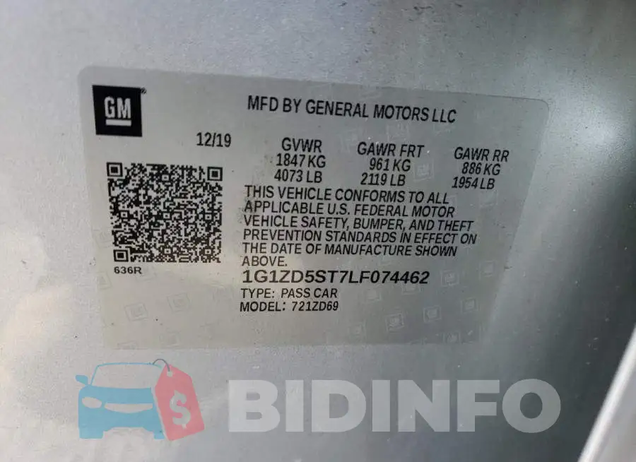 1G1ZD5ST7LF074462 Photo# 13
