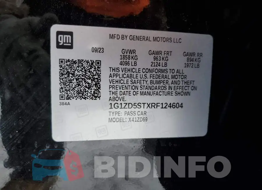1G1ZD5STXRF124604 Photo# 13