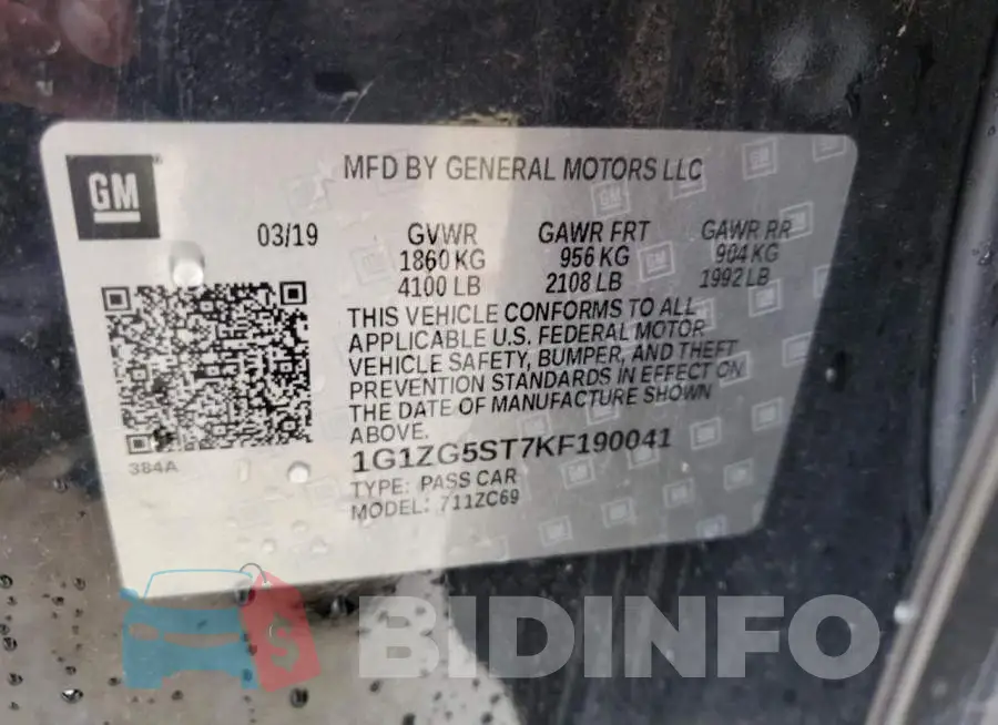 1G1ZG5ST7KF190041 Photo# 12
