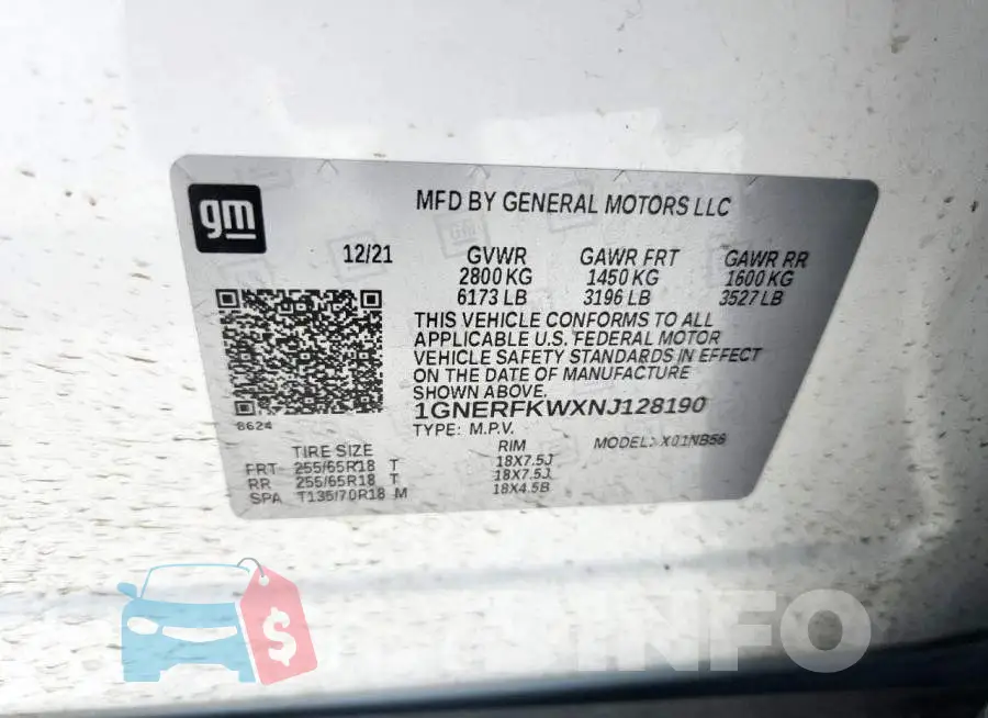 1GNERFKWXNJ128190 Photo# 14
