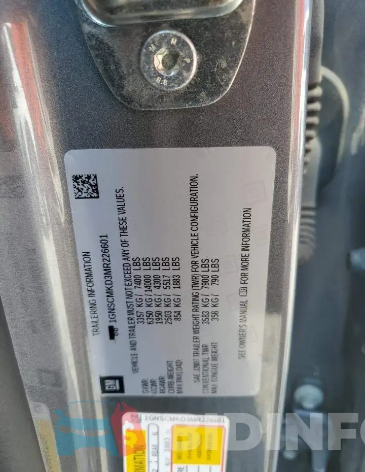 1GNSCMKD3MR226601 Photo# 13