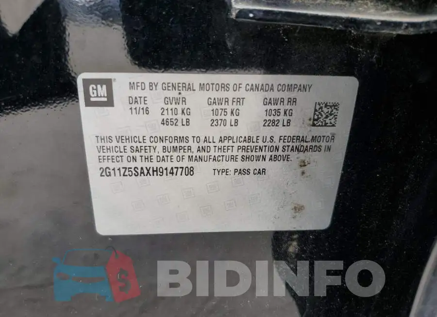 2G11Z5SAXH9147708 Photo# 12