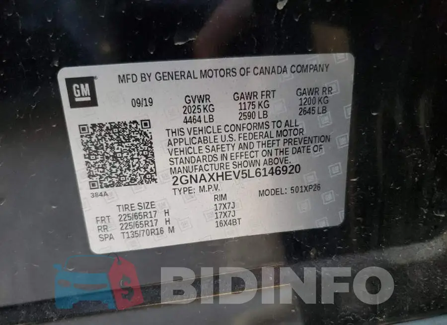 2GNAXHEV5L6146920 Photo# 13