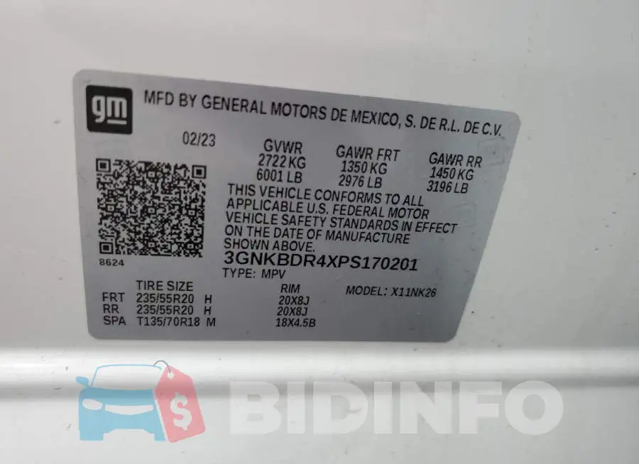 3GNKBDR4XPS170201 Photo# 13