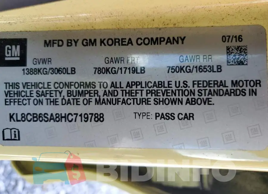 KL8CB6SA8HC719788 Photo# 13