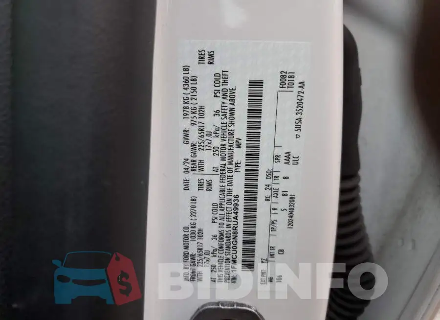 1FMCU0GN8RUA49936 Photo# 14