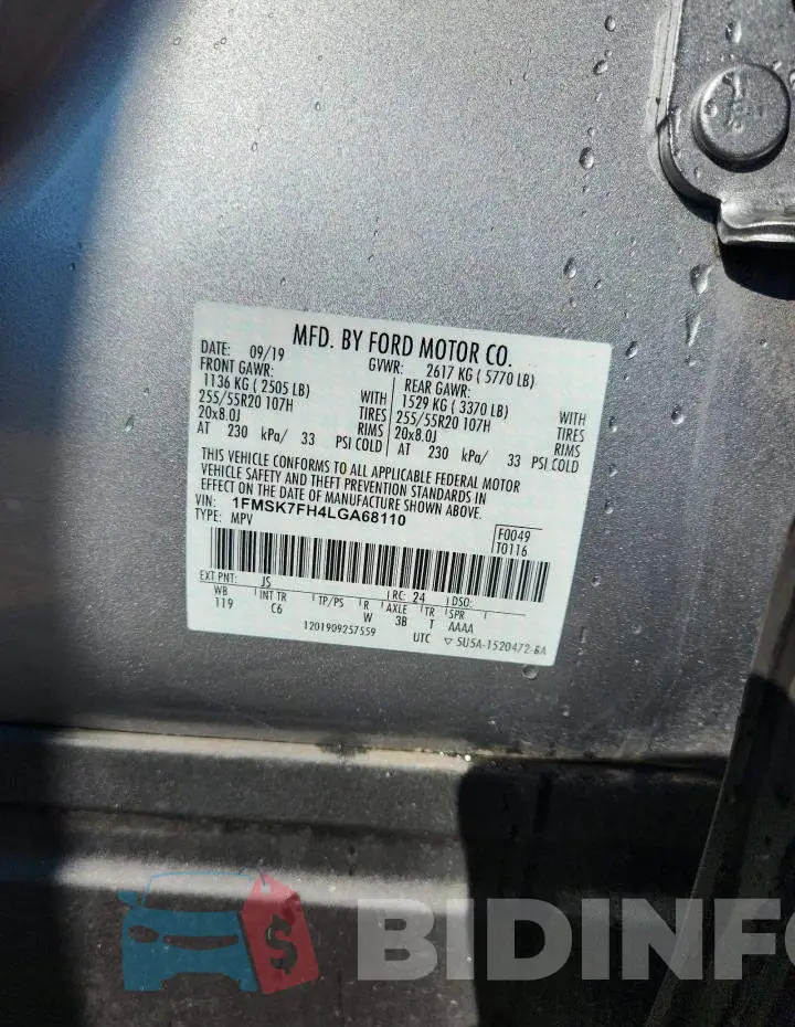 1FMSK7FH4LGA68110 Photo# 13