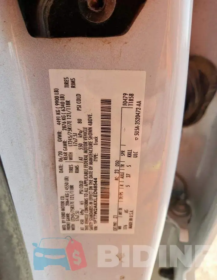1FT7W2A6XLED68544 Photo# 12