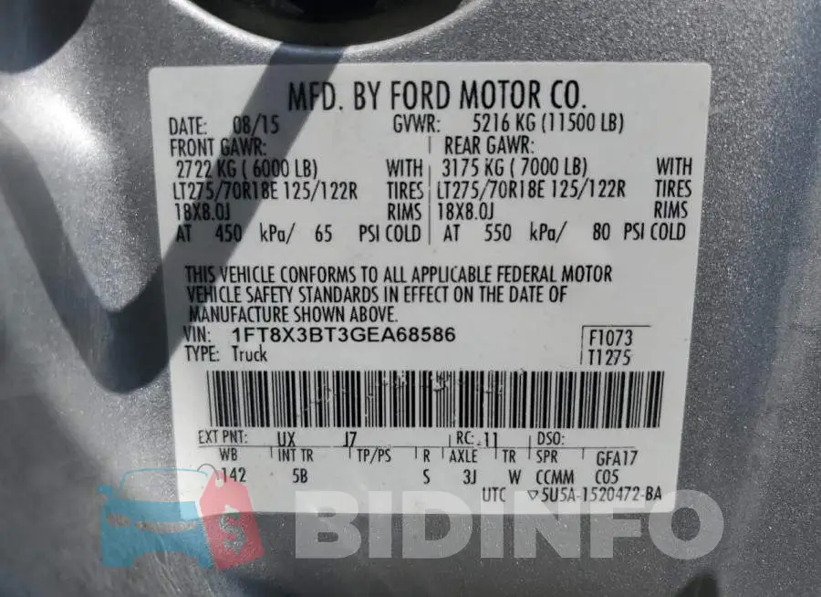 1FT8X3BT3GEA68586 Photo# 12