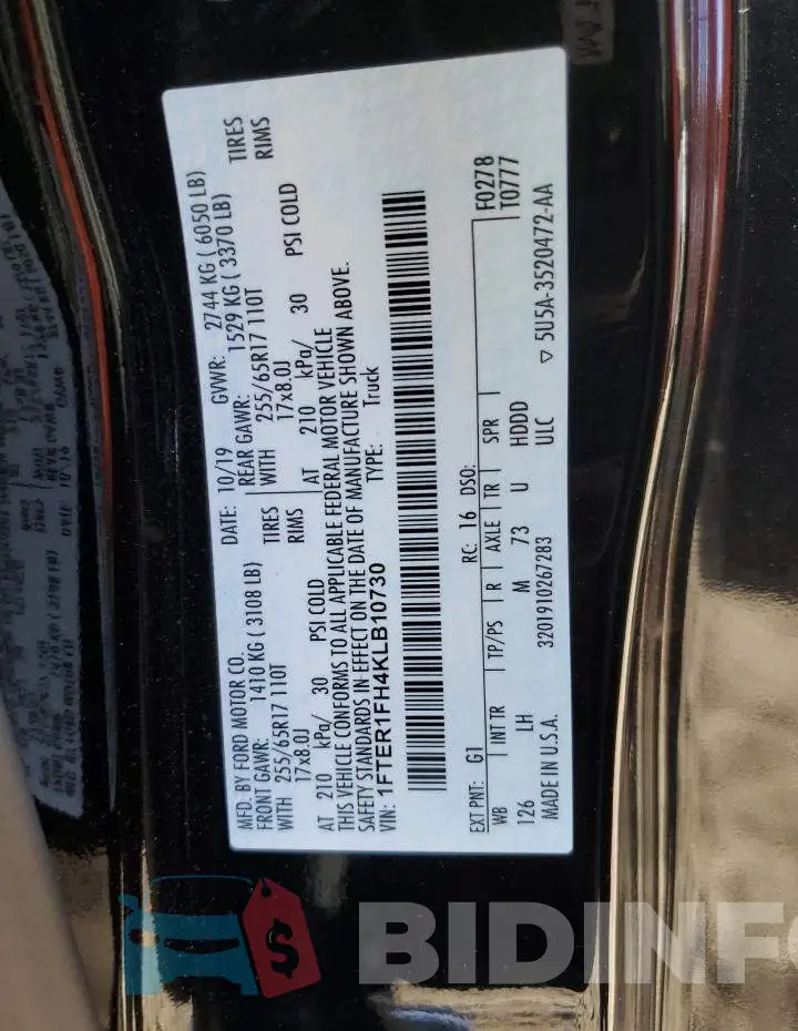 1FTER1FH4KLB10730 Photo# 12