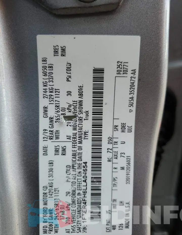 1FTER4FH6LLA04654 Photo# 12