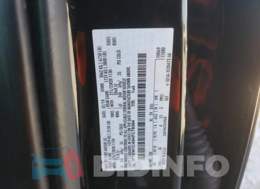 1FTEW1C49KFC78064 Photo# 12