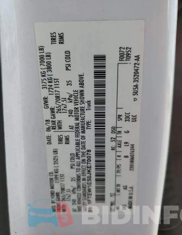 1FTEW1E50JKE70078 Photo# 12
