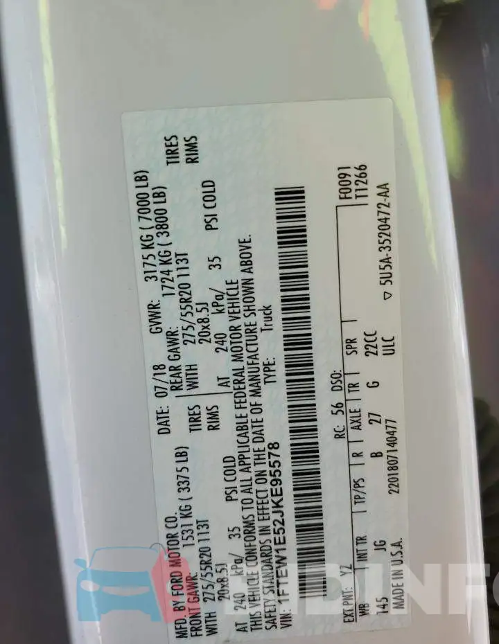 1FTEW1E52JKE95578 Photo# 12