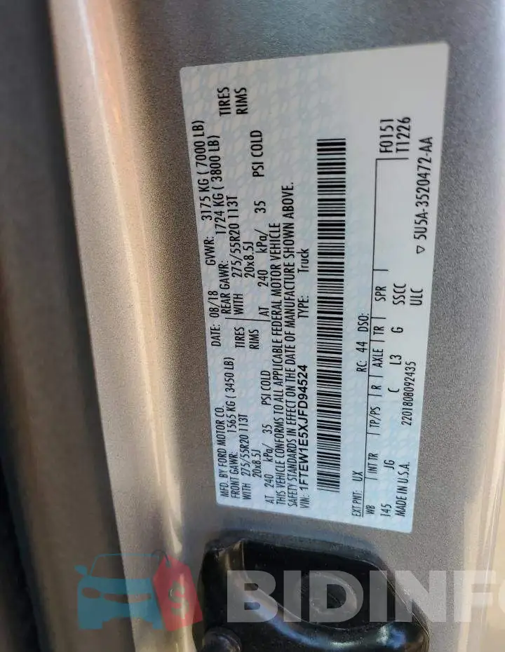 1FTEW1E5XJFD94524 Photo# 12