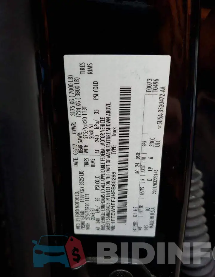 1FTEW1EF3HFB80266 Photo# 12