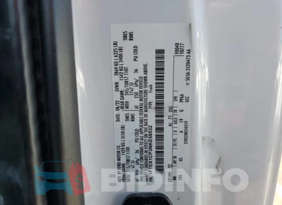 1FTEX1CP3NKE58532 Photo# 12
