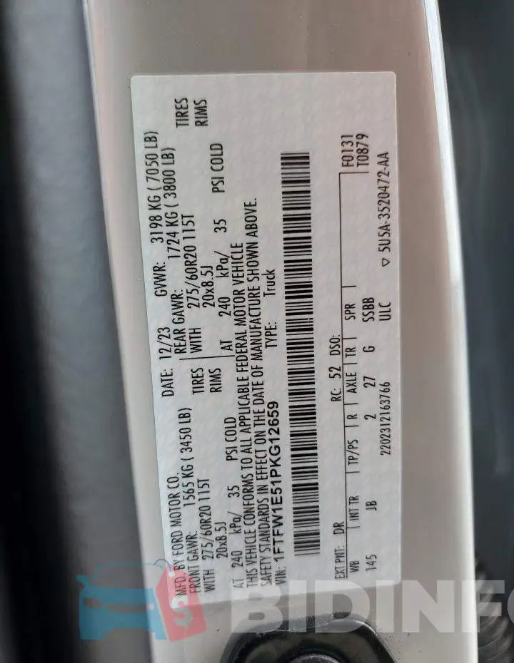 1FTFW1E51PKG12659 Photo# 12