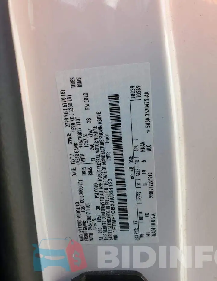 1FTMF1CB2JKD31123 Photo# 13
